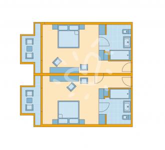 Familien-/Doppelzimmer Zimmerskizze