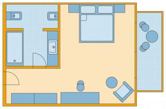 Doppelzimmer/ Einzelzimmer mit Meerblick